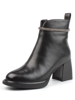 04-M3-840 BLACK Ботильоны зимние женские (натуральная кожа, натуральный мех)