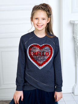 Свитшот "Хелло",антрацитовый