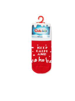 Цена за 2 пары CONTE-KIDS Новогодние носки для самых маленьких Ho-ho красный