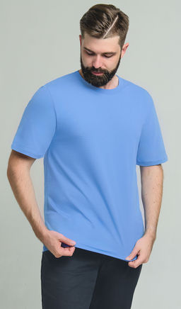 Арт. 61112/3 Футболка мужская 48-58 (6 шт) Цвет:светло-голубой