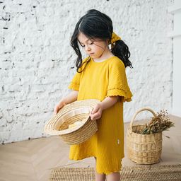 Бант муслиновый Горчица - Bungly фото 3