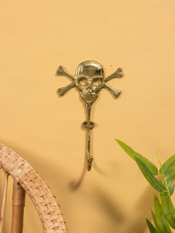 Крючок настенный «Весёлый Роджер», 22×13.5×5.5 см, алюминий, золото