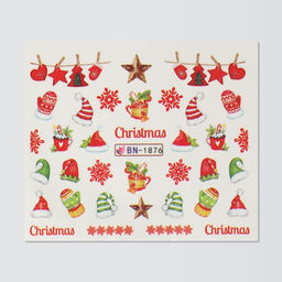 Цена за 6 шт. Слайдеры для ногтей Christmas, разноцветные - Qf фото 2