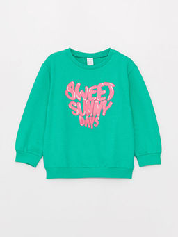 Bisiklet Yaka Uzun Kollu K?z Bebek Sweatshirt ve Tayt 2li Tak?m - Waikiki фото 2