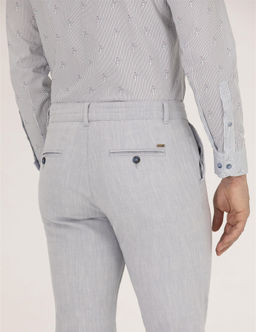 A__k Mavi Slim Fit Belden Ba_lamal_ Chino Pantolon