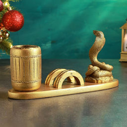 Кашпо - органайзер Змея Кобра золото с позолотой - Хорошие сувениры фото 3