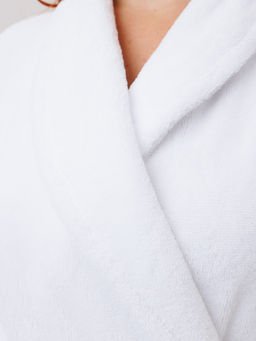 Халат велюр-махра с шалькой белый унисекс ВМЗ-03 (1)