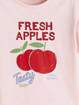 Bisiklet Yaka Bask?l? K?z Bebek Ti??rt