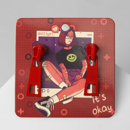 Серьги металл Молнии, цвет красный