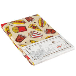 Скатерть 145х145см Фаст Фуд, длина стола до 110см, на 4 персоны, рогожка, хлопок Комфорт 171г/м2, упаковка классическая 28х41см, Домашняя мода (Россия) фото 4