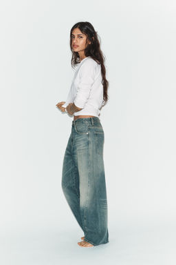 JEANS TRF BAGGY BALLOON TIRO MEDIO / Azul lavado - Zara фото 11