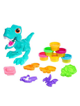 Набор для игры с мягким пластилином Диномир, 6 баночек с массой для лепки, 5 форм - Эврики фото 5