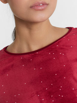 Комплект домашний женский велюровый бордовый - Mark formelle фото 5