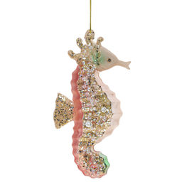 Украшение новогоднее "Морской конек", L7 W4 H13,5 см, 2в.