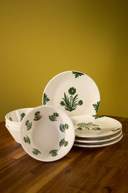 4lu Boho Cicek Desenli Pasta Tabag? Seti 19 cm TPHAW26TBK00004 - Trendyolmilla фото 3