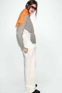 CONTRAST KNIT CARDIGAN WITH BELT - Zara фото 11