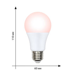 LED-A60-9W/SCEP/E27/FR/DIM IP65 PLO65WH Лампа светодиодная диммируемая для птиц. Спектр для яйценоскости. TM Uniel.