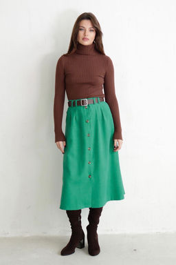 Юбка на пуговицах длины миди - Martichelli фото 24