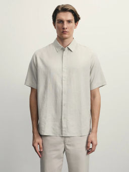 Рубашка regular fit со льном / Zarina фото 3