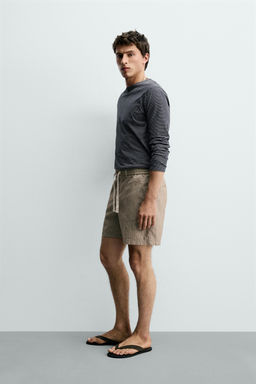 BERMUDA RELAXED FIT ALGOD?N - LINO / Marr?n - Zara фото 4