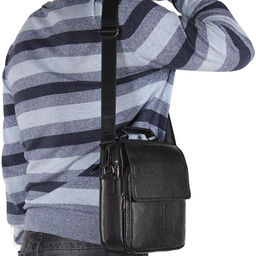 Сумка мужская кожаная 8208-5QH black Heanbag в Новосибирске