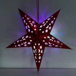 Новогоднее ёлочное украшение звезда с гирляндой «Бой курантов», 45×45 см, модель G-15