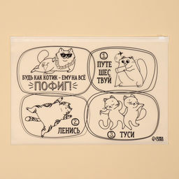 Цена за 20 шт. Зип пакет для путешествий «Коты», 14 мкм, 36×24 см
