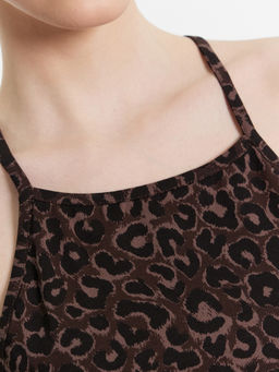 Платье женское домашнее леопардовое шоколадный леопард 572387