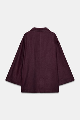 BLAZER CRUZADA CON LINO / Berenjena - Zara фото 10