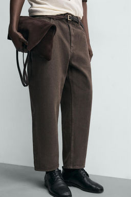 TAPERED WIDE-LEG JEANS - Zara фото 15