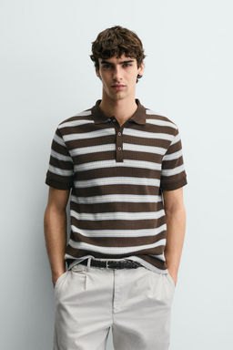 VERTICAL TEXTURED POLO SHIRT - Zara фото 2