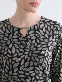 Bisiklet Yaka Desenli Bluz