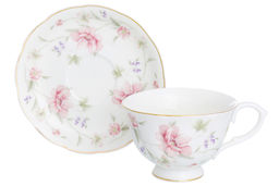 Чайн. пара 2 пр. 250 мл Диана чашка на ножке, фарфор, NEW BONE CHINA