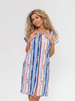 Халат женский, цвет голубой желтый