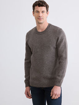 Bisiklet Yaka Y?n Kar???ml? Erkek Triko Kazak