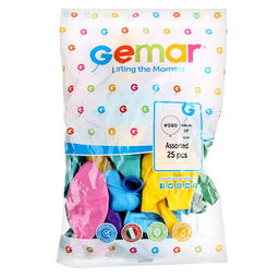 Шар воздушный латексный 18", пастель, набор 25 шт., цвета МИКС