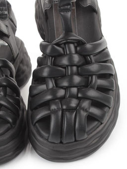 08-PEAG48-1 BLACK Босоножки женские (натуральная кожа)