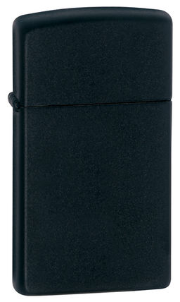 Зажигалка ZIPPO узкая с черным матовым покрытием | Slim® Black Matte 1618