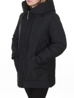 A-826 BLACK Куртка зимняя женская (верблюжья шерсть, 120 гр. холлофайбер)