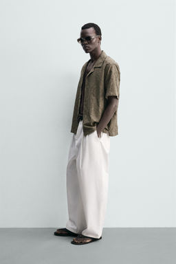CAMISA RELAXED FIT JACQUARD TEXTURA / kaki-med - Zara фото 4