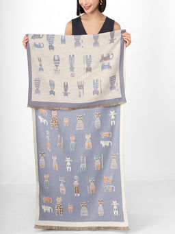 в составе ШЕРСТЬ и КАШЕМИР Большой, мягкий, теплый однотонный двусторонний палантин. - Tantino фото 2