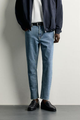 JEANS SLIM CROPPED FIT / Azul medio - Zara фото 2