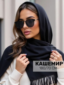 K13275 Палантин 70/180 ЧЕРНЫЙ_1