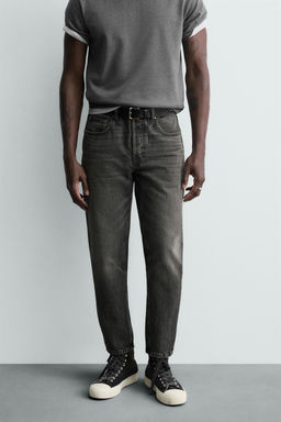 JEANS SLIM CROPPED FIT / Gris - Zara фото 2