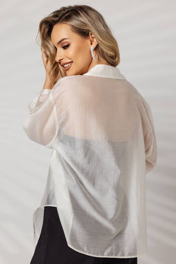 Блузка 4438/08/Молочный - Rise фото 7