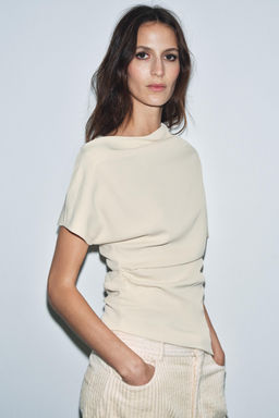 ZW COLLECTION LIMITED EDITION ASYMMETRIC DRAPED BLOUSE - Zara фото 2