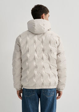 Kapusonlu Bej Ceket - Mavi фото 6