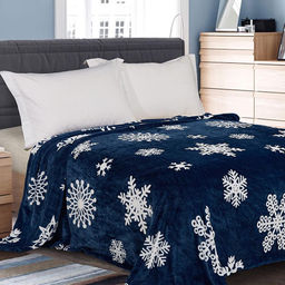 Плед Велсофт набивной - Снежинка 220х200