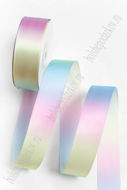 Лента атласная 2,5 см*25 ярд "Радуга" SF-7103