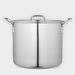 Кастрюля Катунь «Общепит», 15 л, d=30 см, h=23 см, с крышкой, капсульное дно, нержавеющая сталь, хромированная